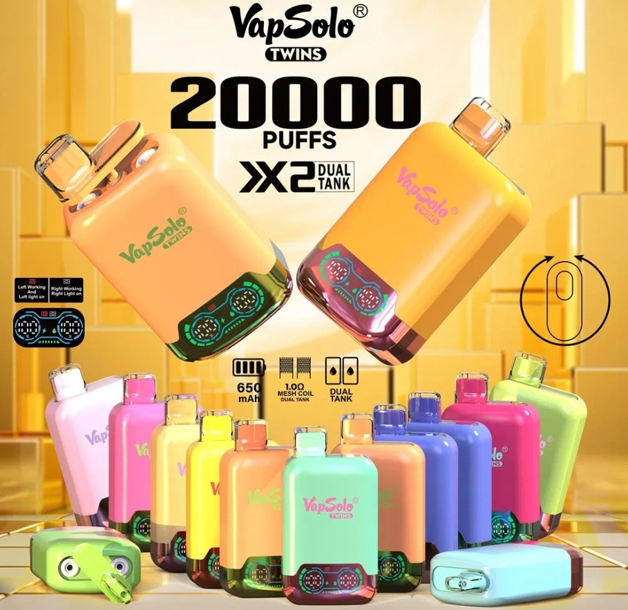 Vapsolo Twins 20000 Puffs Vape &ndash; Abacaxi Coco & Melancia Gelo: dois mundos tropicais, uma experi&ecirc;ncia s&oacute;